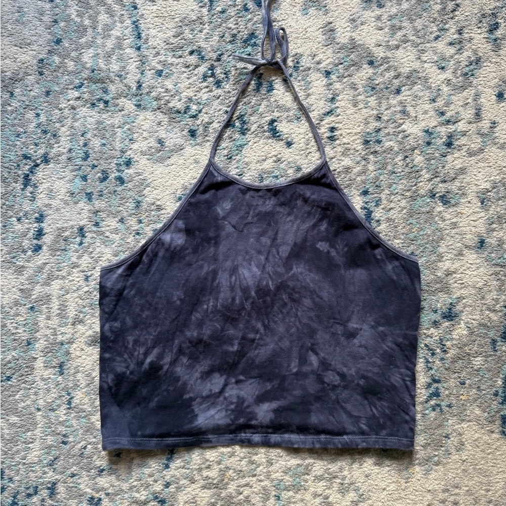 Women's Halter Neck Tie-Dye Top - Black